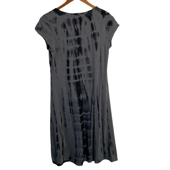 Sahalie Tie Dye Twist Knot Empire Waist Tee Dress Short Sleeve Stretch Soft Knit - Picture 5 of 13